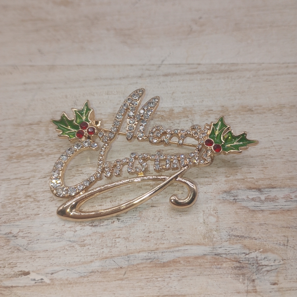 Anne Klein Merry Christmas Pin